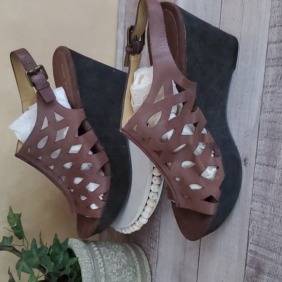Nine west leather wedge sandal - Picture 3 of 8